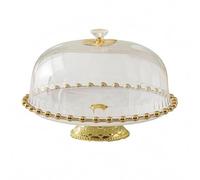 Pitycbo Vassoio per Torte Alzata Porta Dolci con Cupola Dome Trasparente Base Stabile E Facetata Adatto per Matrimoni Feste di Compleanno Buffet Decorazione Dolci, Bianco, 10 Pollici