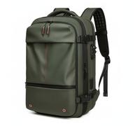 Pitycbo Zaino da Viaggio Compressibile Uomo con Capacità Espandibile Tre Scomparti Organizzati Compressione a Pulsante Accesso Facile Agli Essenziali Nylon E, Verde, Verde Militare, 19 Pollici