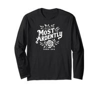 Più ardentemente dal 1813 Floral Jane Austen White Distressed Maglia a Manica