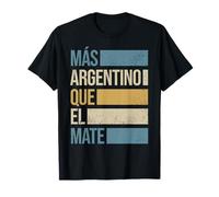 Più Argentino Que El Mate Funny Retro Vintage Argentina Maglietta