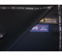 Più Belle Lana Abiti (Gabardina) Tessuto IN Nero = 425 G/M = Da Martin Sons-