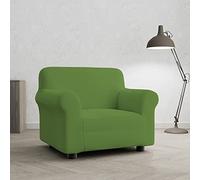 PIU BELLO Copripoltrona Bielastico Elasticizzato con Braccioli Sagomati - Copri Poltrona 1 Posto Estensibile 70-110 cm, Salvapoltrona Antimacchia, Lavabile in Lavatrice, Tessuto Premium - VERDE MELA