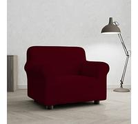 PIU BELLO Copripoltrona Bielastico Elasticizzato con Braccioli Sagomati - Copri Poltrona 1 Posto Estensibile 70-110 cm, Salvapoltrona Antimacchia, Lavabile in Lavatrice, Tessuto Premium - BORDEAUX