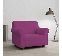 PIU BELLO Copripoltrona Bielastico Elasticizzato con Braccioli Sagomati - Copri Poltrona 1 Posto Estensibile 70-110 cm, Salvapoltrona Antimacchia, Lavabile in Lavatrice, Tessuto Premium - FUCSIA