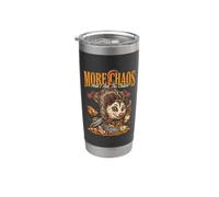 Più caos e io sono il caos opossum umorismo Bicchiere termico in acciaio inox doppia parete