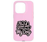 Più conosco gli uomini e più amo il mio cane Pink Paw Lover Custodia per iPhone 15 Pro