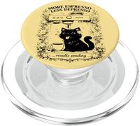 Più Espresso Less Depresso Coffee Cat Pun PopSockets PopGrip per MagSafe