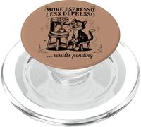 Più Espresso Less Depresso Coffee Cat Sarcasm PopSockets PopGrip per MagSafe
