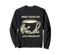 Più Espresso Meno Depresso Funny Coffee Lover Detto Felpa