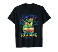 più Felice Quando leggo Il Libro Drago Maglietta