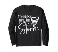 più Forte della Tempesta Cuore Moderno Detto Positivo Maglia a Manica