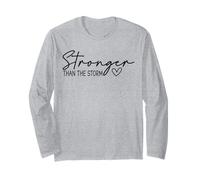 più Forte della Tempesta Cuore Moderno Detto Positivo Maglia a Manica