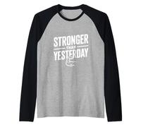 più Forte di Ieri Motivazionale Motivazionale Maglia con Maniche Raglan