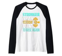 più Forte di Ieri - Stile di Motivazione Palestra Fitness Maglia con Maniche Raglan