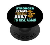 PIÙ FORTE DI IERI - STILE DI MOTIVAZIONE PALESTRA FITNESS PopSockets PopGrip Adesivo