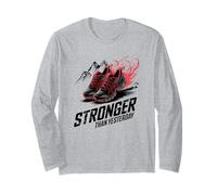 più Forte di Ieri Tema Motivazione Corsa Fitness Maglia a Manica