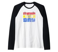 più Forte Ogni Giorno con Grafica Silhouette Sollevatore di Pesi Maglia con Maniche Raglan