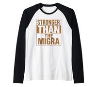 Più forte Tha Migra Immigrazione messicana Chicano Attivista Raza Maglia con Maniche Raglan