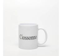 Più Forty +40 Mug Ceramica con Manico 32,5 Cl Stampa "Ciossonno" Bianco Mat
