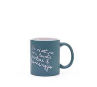 Più Forty +40 Mug Ceramica con Manico 32,5 Cl Stampa "La Mattina..." Verde Mat