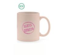 Più Forty +40 Mug Ceramica con Manico 32,5 Cl Stampa "Santa Subito" Rosa Mat