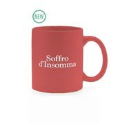 Più Forty +40 Mug Ceramica con Manico 32,5 Cl Stampa "Soffro d'Insomma" Rosso Mat