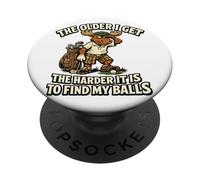 Più invecchio diventa più duro Find My Balls Funny Golf PopSockets PopGrip Adesivo