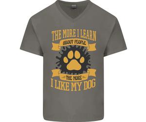 Più Mi Piace Il Mio Cane Maglietta Divertente Da Uomo A Collo A V In Cotone