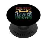 Più persone che incontro di più Amo il mio puntatore tedesco a pelo corto PopSockets PopGrip Adesivo