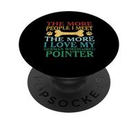 Più persone che incontro di più Amo il mio puntatore tedesco a pelo duro PopSockets PopGrip Adesivo