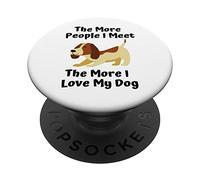 Più persone incontro, più amo il mio cane carino slogan PopSockets PopGrip Adesivo