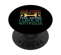 Più persone incontro più amo il mio cane Rottweiler PopSockets PopGrip Adesivo