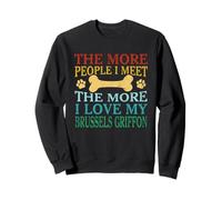 Più persone incontro più amo il mio grifone di Bruxelles Felpa