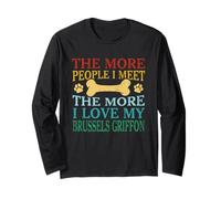 Più persone incontro più amo il mio grifone di Bruxelles Maglia a Manica