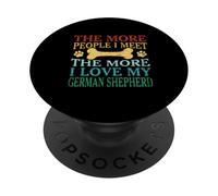 Più persone incontro più amo il mio pastore tedesco PopSockets PopGrip Adesivo