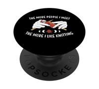 Più persone incontro, più mi piace lavorare a maglia PopSockets PopGrip Adesivo