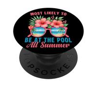 Più Probabilmente Essere In Piscina Tutta L'Estate PopSockets PopGrip Adesivo