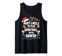 più Probabilmente Giocare A Basket con Babbo Natale Natale Canotta