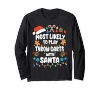 più Probabilmente Giocare Freccette con Babbo Natale Natale Vacanze Maglia a Manica