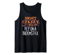 Più Probabilmente Halloween Volare Su Un Broomstick Matching Canotta