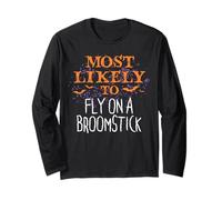 Più Probabilmente Halloween Volare Su Un Broomstick Matching Maglia a Manica