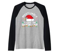 più Probabilmente Scoreggia sul Lap Family di Babbo Natale Maglia con Maniche Raglan