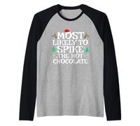 più Probabilmente Spike Il Natale Divertente Cioccolata Calda Maglia con Maniche Raglan