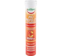 equilibra Integratori Alimentari, Più Propoli con Vitamina C, Integratore per la Normale Funzione del Sistema Immunitario, Propoli e Vitamina C, Gusto Arancia, 20 Compresse Effervescenti