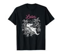 più Tardi Alligator Beach Vacation Summer Relaxing Line Art Maglietta