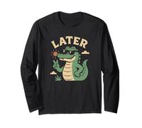 Più tardi Alligator Insegnante Ultimo giorno di scuola Più tardi Alligatore Maglia a Manica