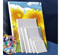 Più tele bianche da artista, tela per pittura a olio di colore solido, con cornice, diverse dimensioni di cornice interna, adatte per la creazione di pittura a olio, articoli essenziali per il ritorno