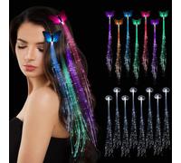 Piucrty Mitgebsel - Ciocche di capelli per feste di compleanno per bambini, 15 pezzi, giocattoli luminosi per bambini, regalo per gli ospiti Glow in the Dark Farfalla per capelli, accessori per