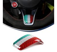 PIUGILH Adesivo per Volante Auto, Adatto per al@Fa Ro@m@eo Giulia/Stelvio 2020 2021, in Fibra di Carbonio per Volante a V, Base per Auto, Accessori Interni (Tre Colori)