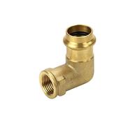 PIUHRKLEVD 15-22mm 4inch Brass Copper Female Thread Elbow Repair Connector Pipe Fitting Single-clamp Compression(Bronze Yellow)
